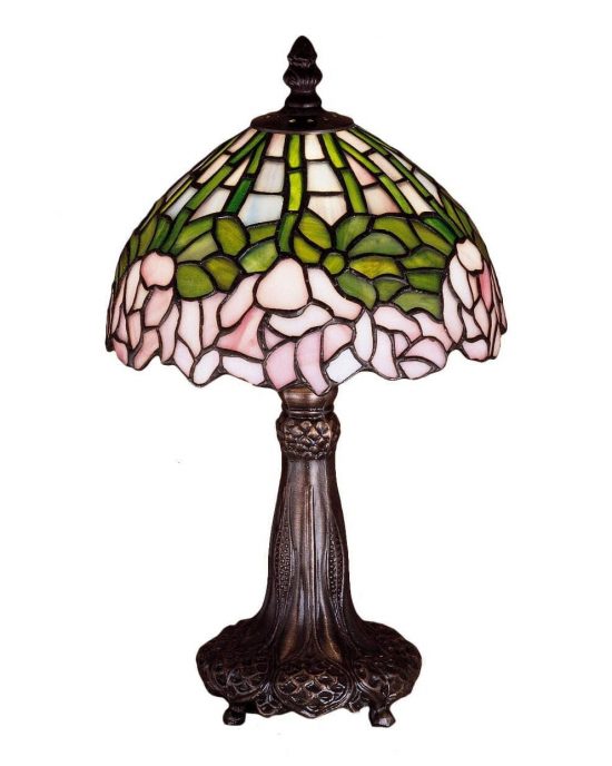 Tiffany Lamp Style 13 Inch Cabbage Rose Mini Lamp