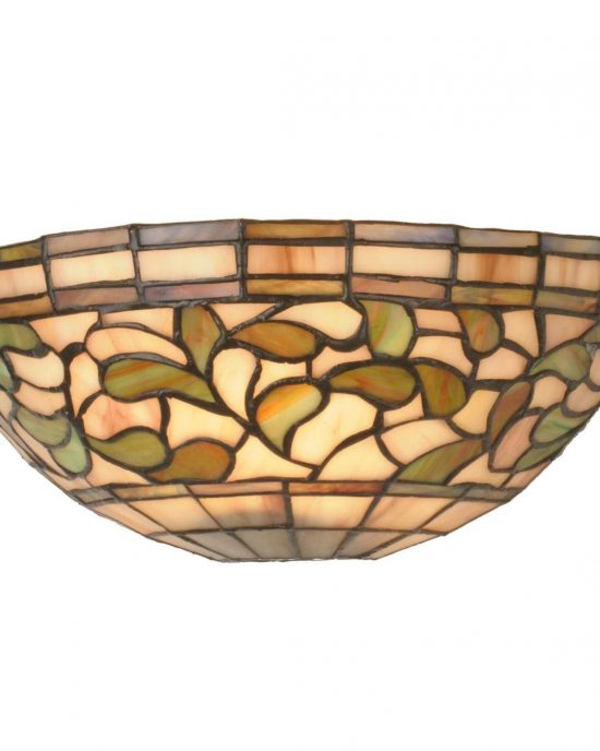 Wall Sconce - 12 Inch W Turning Leaf Stained Glass