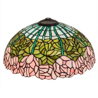 Replacement 16" Wide Cabbage Rose Lamp Shade Tiffany Stained Glass