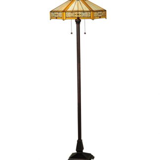 Yellow Shade Floor Lamps 1920's Tiffany Style