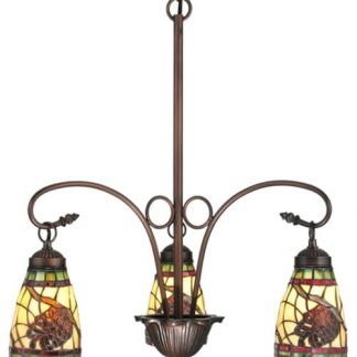 Tiffany Pine Cone Chandelier 3 Light