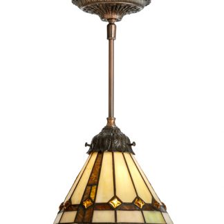 8" Round Belvidere Mini Pendant | Tiffany Hanging Lamps Stained Glass