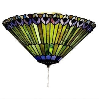 Tiffany Jeweled Peacock Flush Mount Fixture