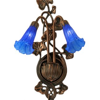 Blue Pond Lily 2 Light Wall Sconce