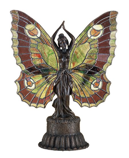 Tiffany Butterfly Lamp 48018 Plum Stained Glass Home Decor