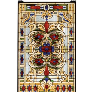 Castle Estate Floral Stained Glass Window 71268 Handcrafted Artwork