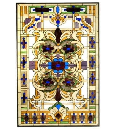 Castle Estate Floral Stained Glass Window 71888 Handcrafted Artwork