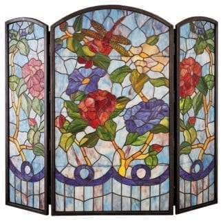 Dragonfly Stained Glass Fireplace Screen