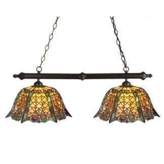Duffner Kimberly 2 light Pendant Kitchen Island Shell & Diamond