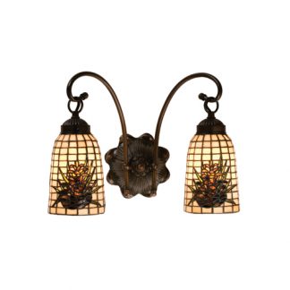 Farmhouse Hanging Wall Sconce Two Lamp North Woods Cabin