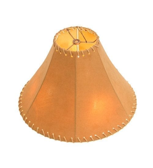 Faux Leather Tan Hexagon Shade 14" Wide 