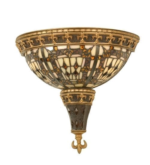 Fleur-de-lis Wall Sconce 50241 French Style Antique Gold Accents