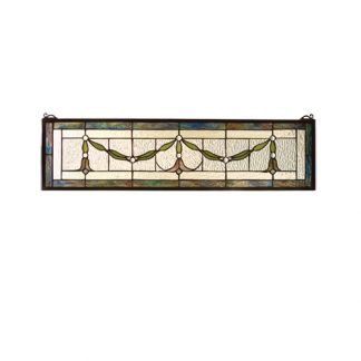 Garland Swag Design Stained Glass Transom Entryway Window Panel