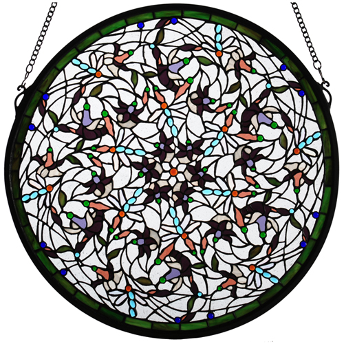 Gothic Dragonfly Stained Glass Window Multicolored Dragonflies