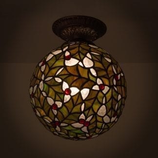 Holly Ball Semi Flush Mount Tiffany Style Ceiling Lamp