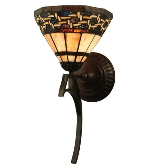Ilona Wall Sconce Meyda Tiffany Stained Glass Knot Work Design