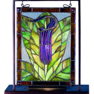 Jack in the Pulpit Lighted Mini Tabletop Window Stained Glass Whatnot