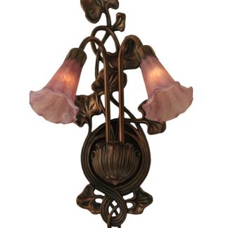 Lavender Pond Lily 2 Light Wall Sconce