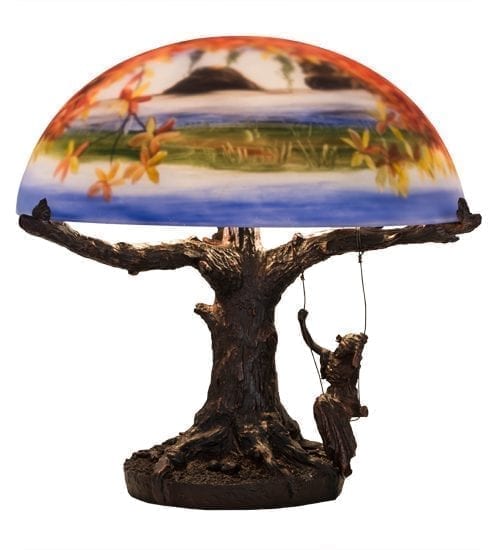 Reveries Reverse Painted Bedside Table Lamp