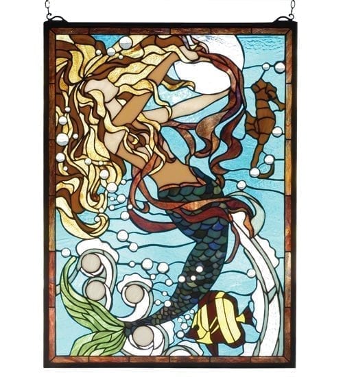 Mermaid of the Sea Stained Glass Window Meyda Tiffany Designer