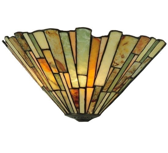 Natural Jadestone Wall Sconce 13"W Tiffany Style Shades