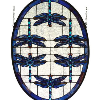 Oval Stained Glass Window