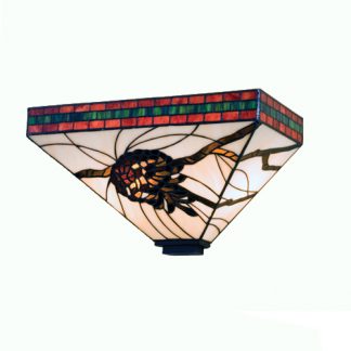 Pine Cone Mission Wall Sconce Two Lamp Stained Glass Lighting