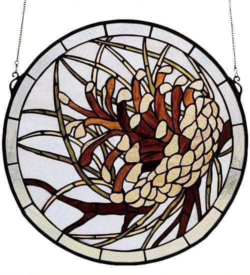 Pine Cone Stained Glass Window Original Meyda Tiffany's Design