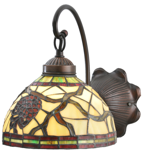 Pine Cone Swinging Wall Sconce Single Lamp Stained Glass Lighting