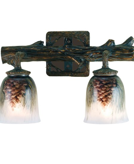 Pine Cone Wall Sconce Two Lamp Hand Painted Lighting