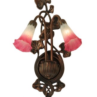 Pink Pond Lily 2 Light Wall Sconce