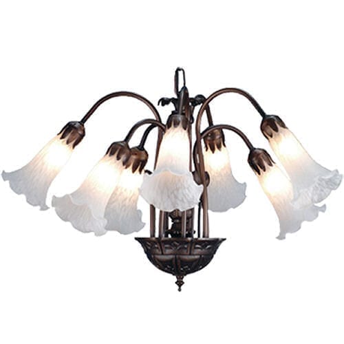 Pond Lily 7 Light Chandelier White | Louis Comfort Tiffany Favrile Design