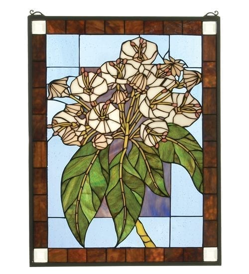 Revival Mountain Laurel Stained Glass Window Meyda Tiffany Original