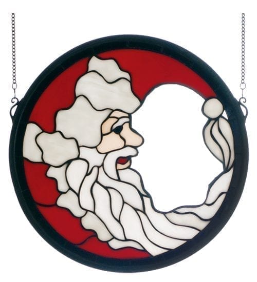 Round Crescent Santa Window Meyda Tiffany Original Stained Glass Art