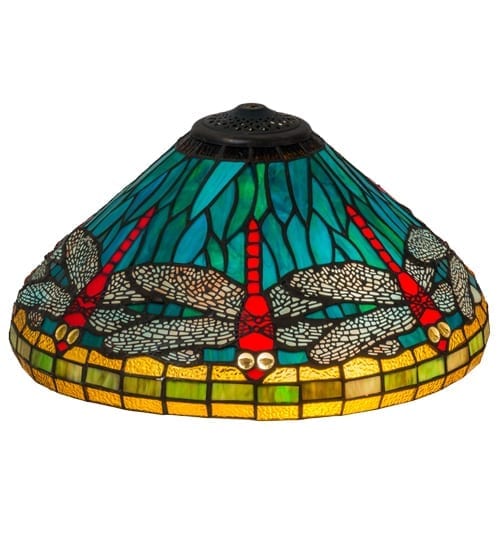 Green Dragonfly Shade Replacement 16, Stained Glass Dragonfly Lamp Shade