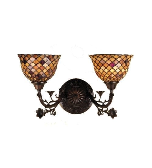 Tiffany Fishscale Sconce Amber 67383 Two Light Indoor Lighting