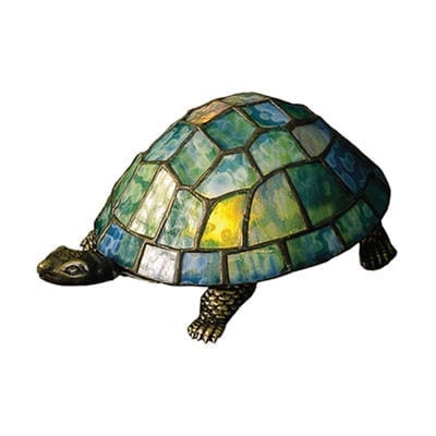 Green Turtle Lamp Stained Glass, Glass Turtle Lamp