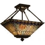 Semi Flush Mount Ceiling Light Fixtures 163377 – Tiffany Peacock Pendant