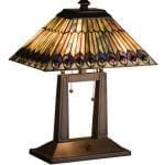 Tiffany Jeweled Peacock Oblong Desk Lamp