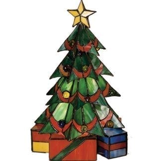 Christmas Tree Mini Lamp 12961 - Stained Art Glass - 16" Tall