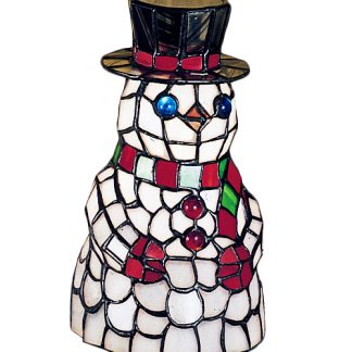 Snowman Mini Lamp 18461 - Stained Art Glass - 8" Tall