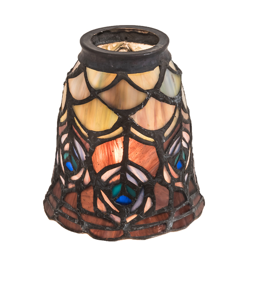 Tiffany Peacock Feather Fan Light Shade