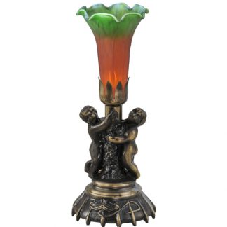 Tiffany Pond Lily Lamp 11009 With Cherubs Art Deco Figurine Base