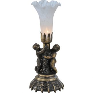 Tiffany Pond Lily Lamp 11031 With Cherubs Art Deco Figurine Base