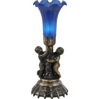 Tiffany Pond Lily Lamp 11038 With Cherubs Art Deco Figurine Base
