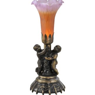 Tiffany Pond Lily Lamp 11083 With Cherubs Art Deco Figurine Base