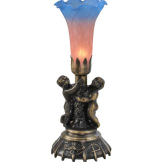 Tiffany Pond Lily Lamp 11098 With Cherubs Art Deco Figurine Base