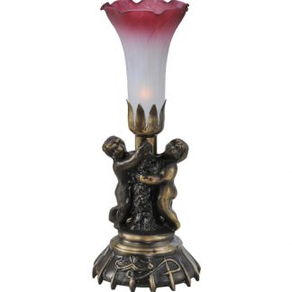 Tiffany Pond Lily Lamp 13798 With Cherubs Art Deco Figurine Base