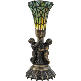 Tiffany Pond Lily Lamp 151922 With Cherubs Art Deco Figurine Base