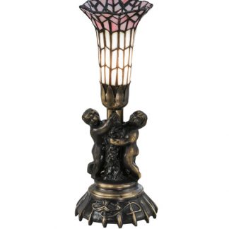 Tiffany Pond Lily Lamp 20433 With Cherubs Art Deco Figurine Base